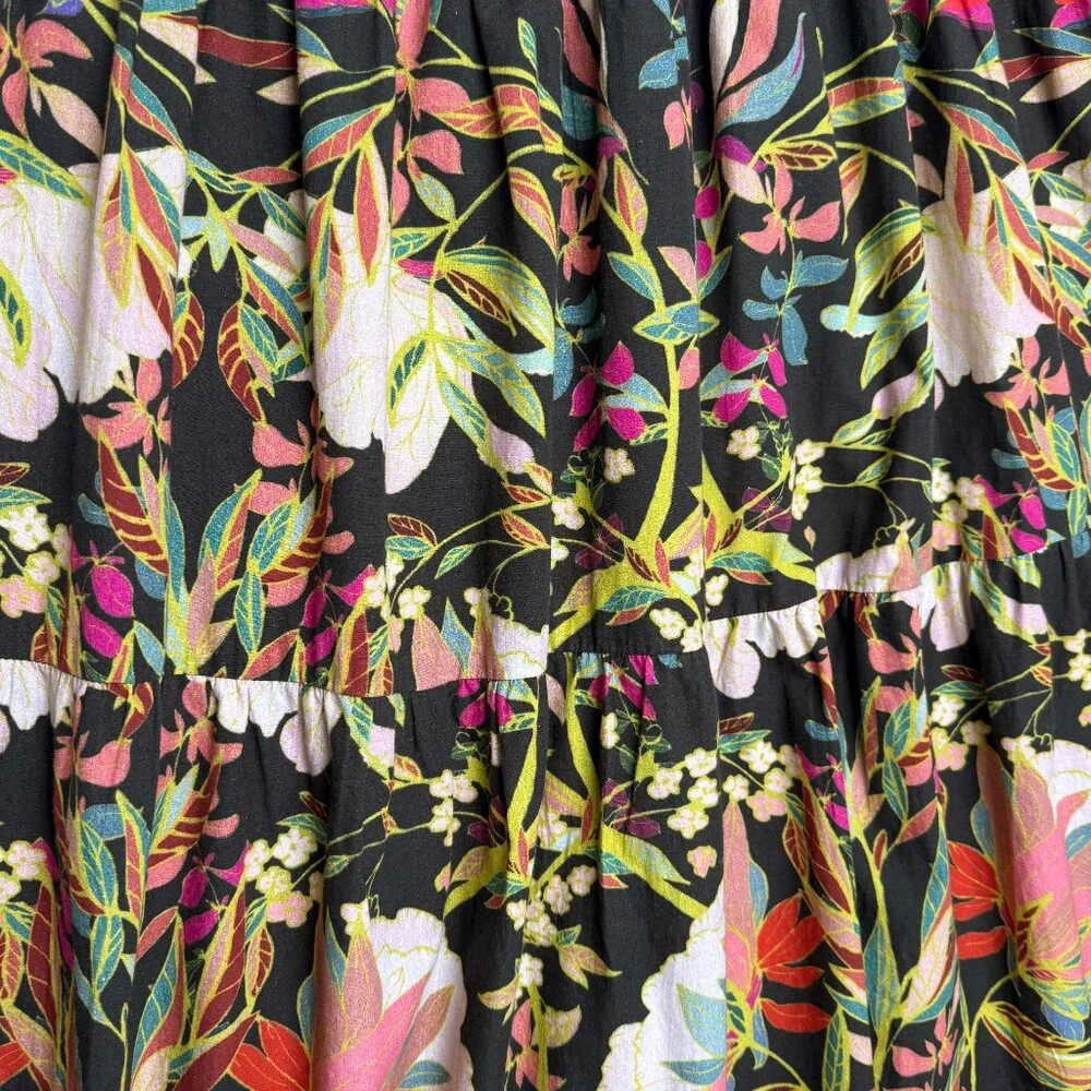 ANTHROPOLOGIE CONDITIONS APPLY MAXI MOODY DARK FLORAL DRESS WHIMSIGOTH BOHO XS - Picture 8 of 9